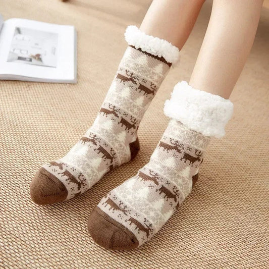 chaussette chausson de noel deer coffee / One Size