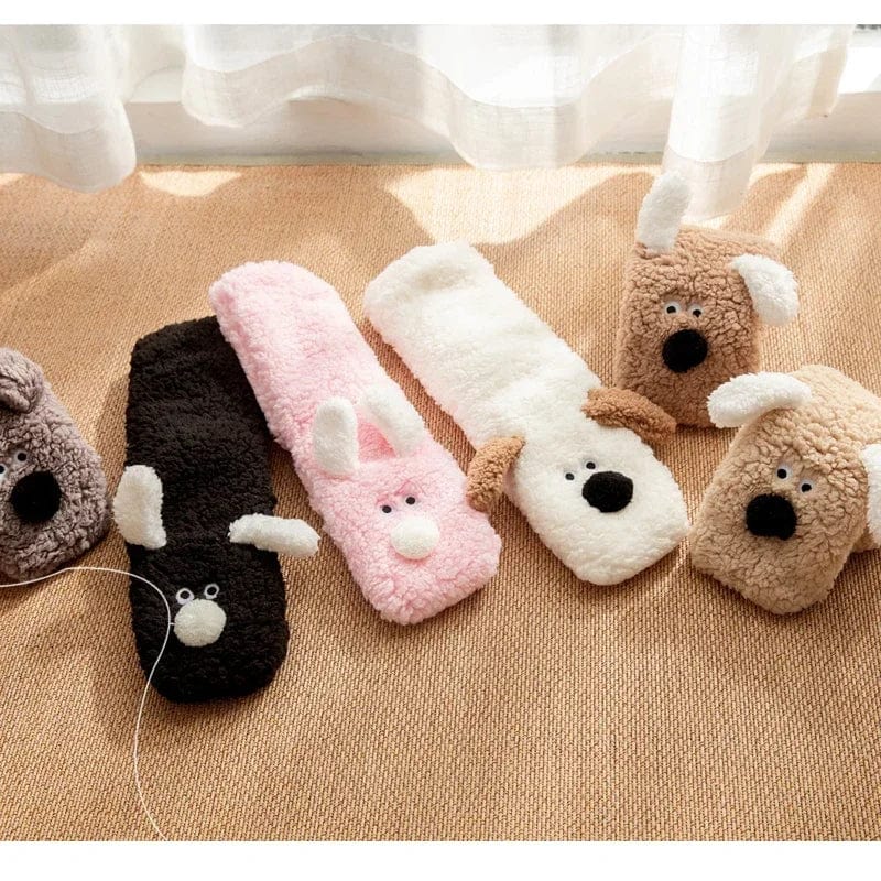 chaussettes chausson Light coffee puppy / One Size