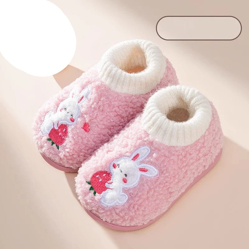 chausson bebe au tricot rose / 140mm