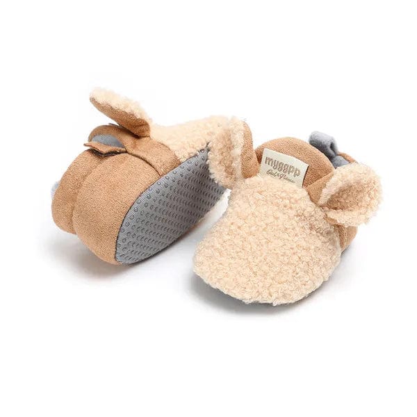 chausson en cuir bebe  Khaki / 0-6 Months