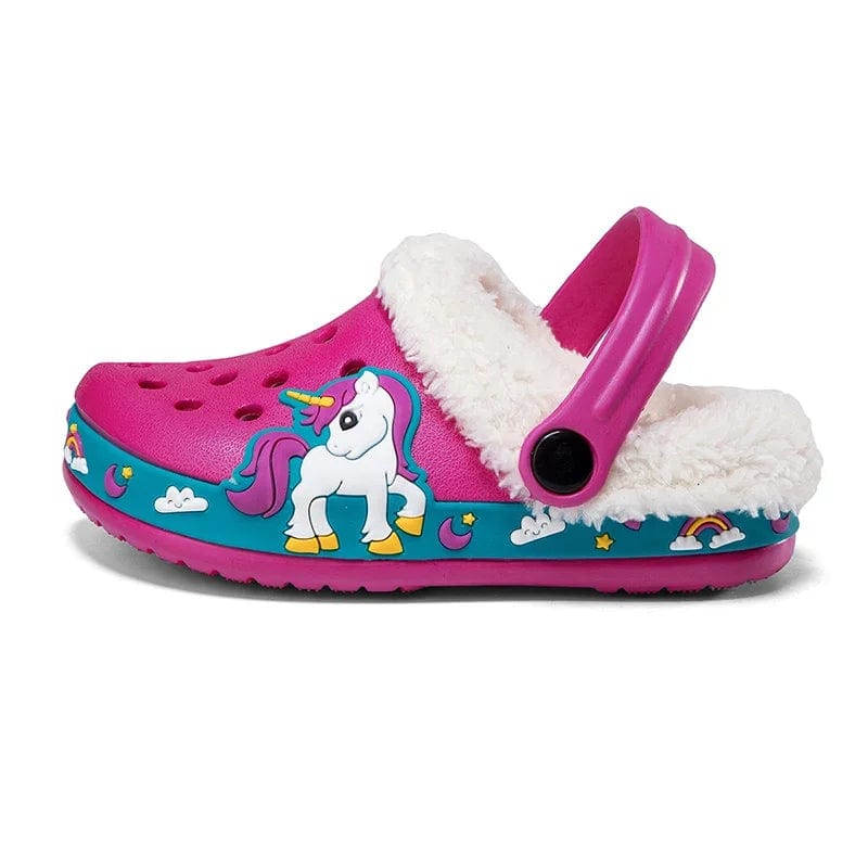 chausson enfant cuir bleu