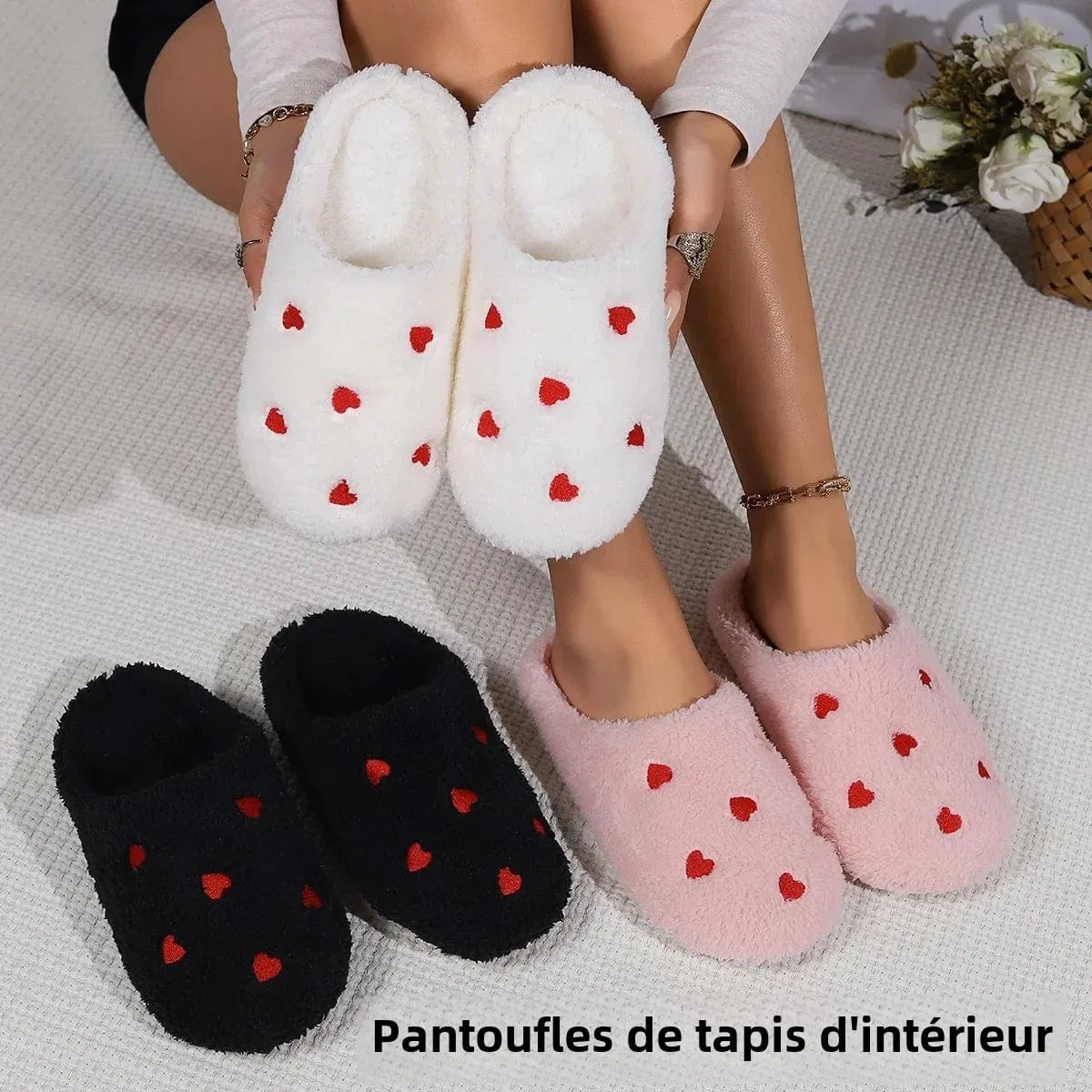 chausson fourrure femme