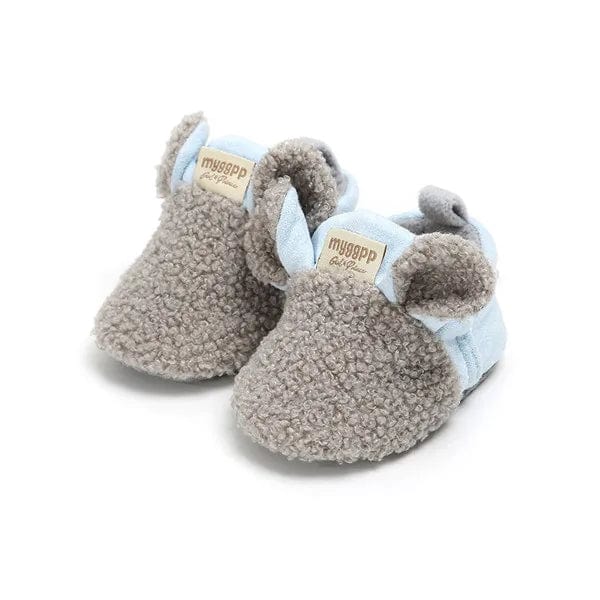 chausson pour bebe en cuir GRAY / 13-18 Months