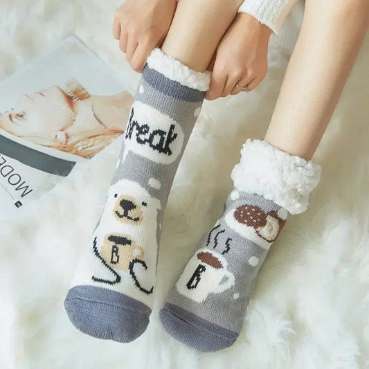 chaussons chaussettes antidérapantes adultes polar bear / One Size