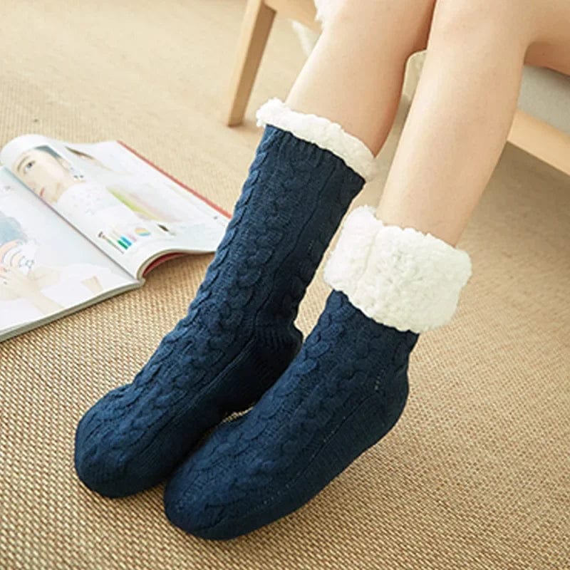 chaussons chaussettes femmes Hemp dark blue / One Size