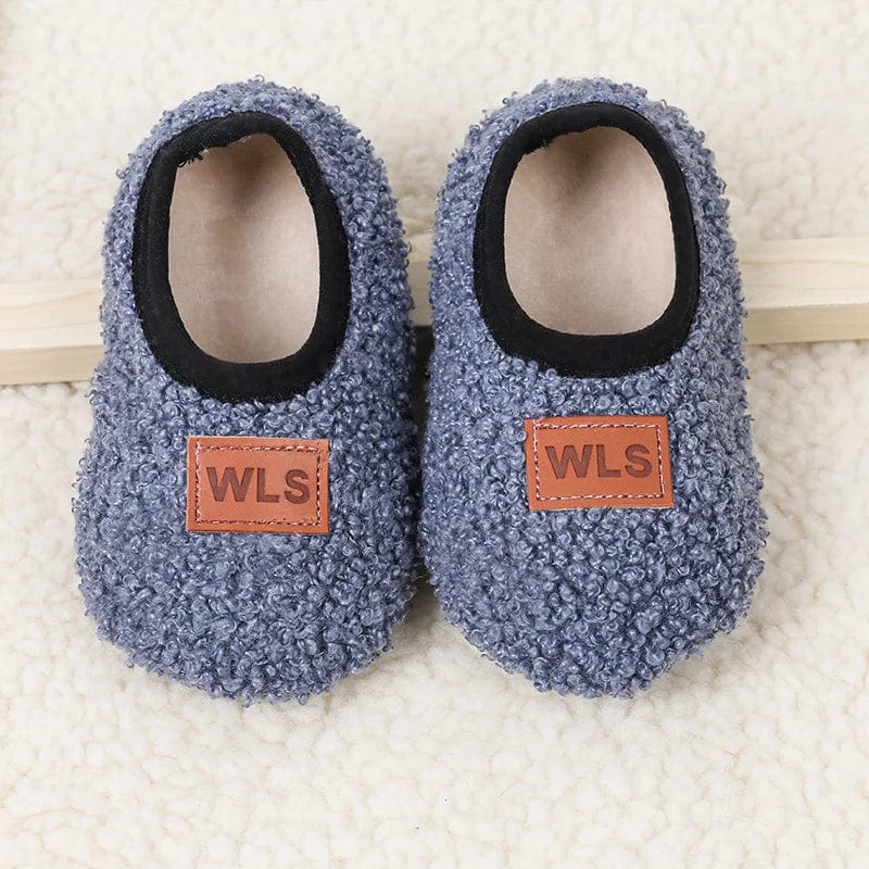 chaussons tricot bebe bleu / XL(3-4Years)